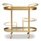 Baxton Studio Kamal Modern Glam Brushed Gold Finished Metal and Mirrored Glass 2-Tier Mobile Wine Bar Cart 181-11197-Zoro - alternate 6